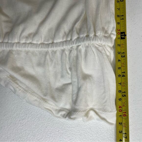 Old Navy Boho Ruffle Neck Long Sleeve Peplum Cream Rayon Shirt Women Medium - Picture 14 of 16